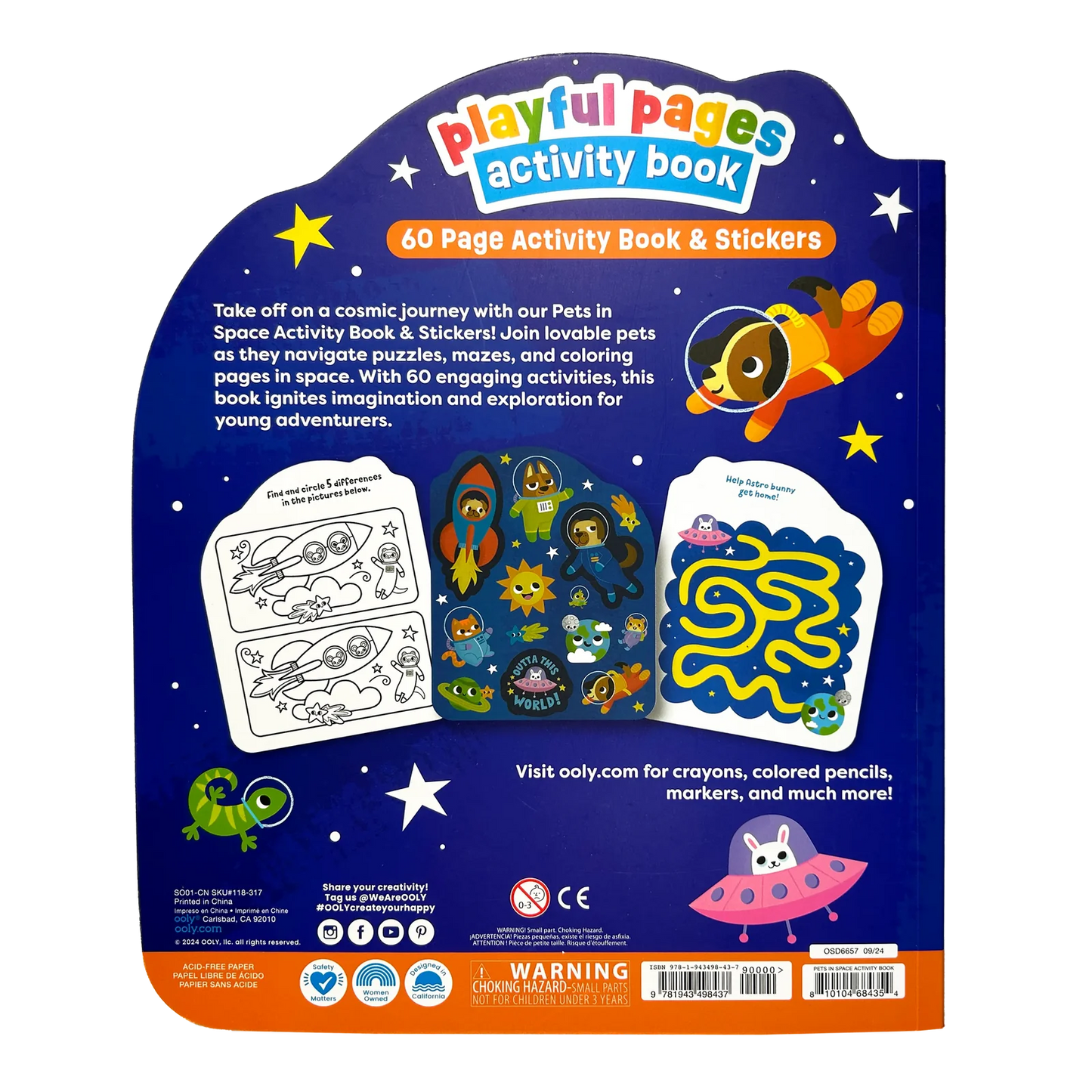 Playful Pages: Activity Book - Pets in Space