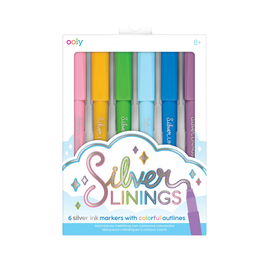 Silver Linings: Colorful Outline Markers (Set of 6)