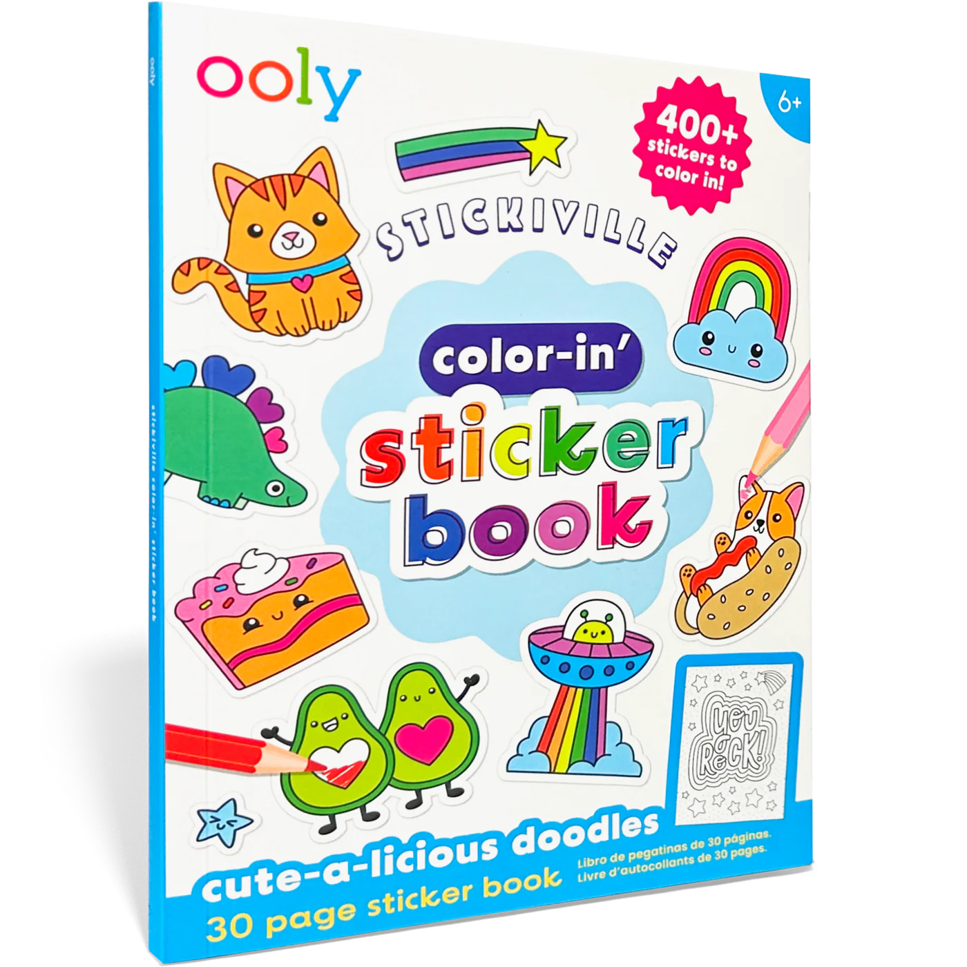 Stickiville: Color-in' Sticker Book - Cute-A-Licious Doodles (30 Pages)