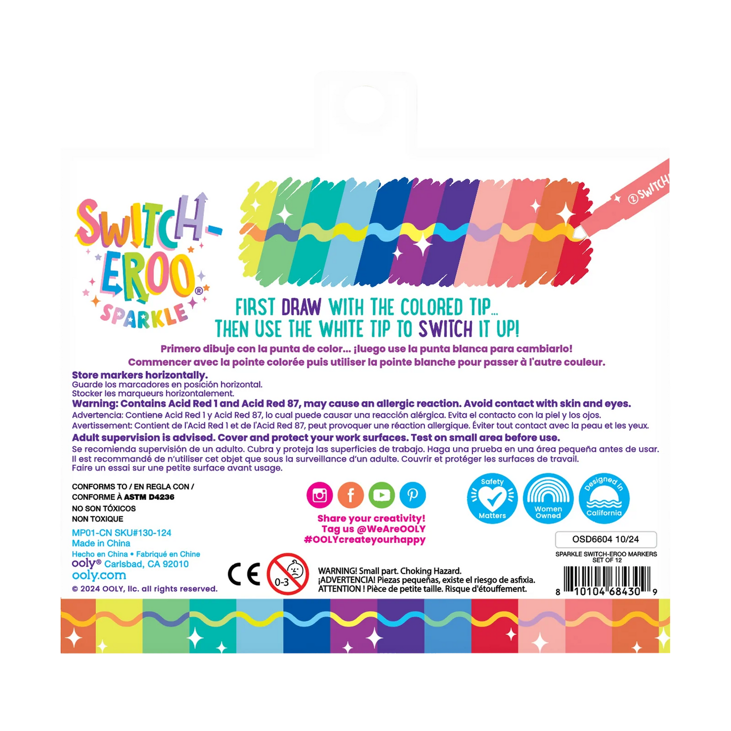Switch-eroo! Sparkly Glitter Color-changing Markers (Set of 12)