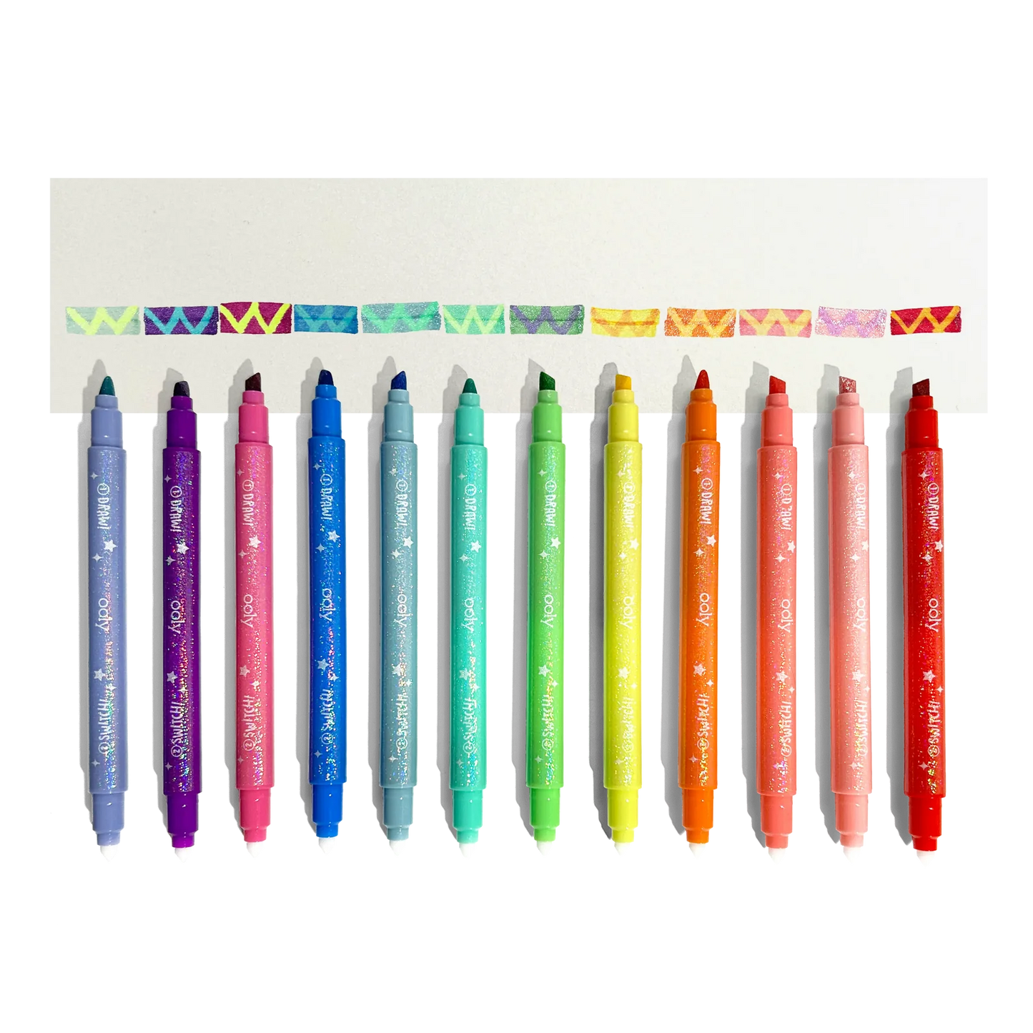 Switch-eroo! Sparkly Glitter Color-changing Markers (Set of 12)