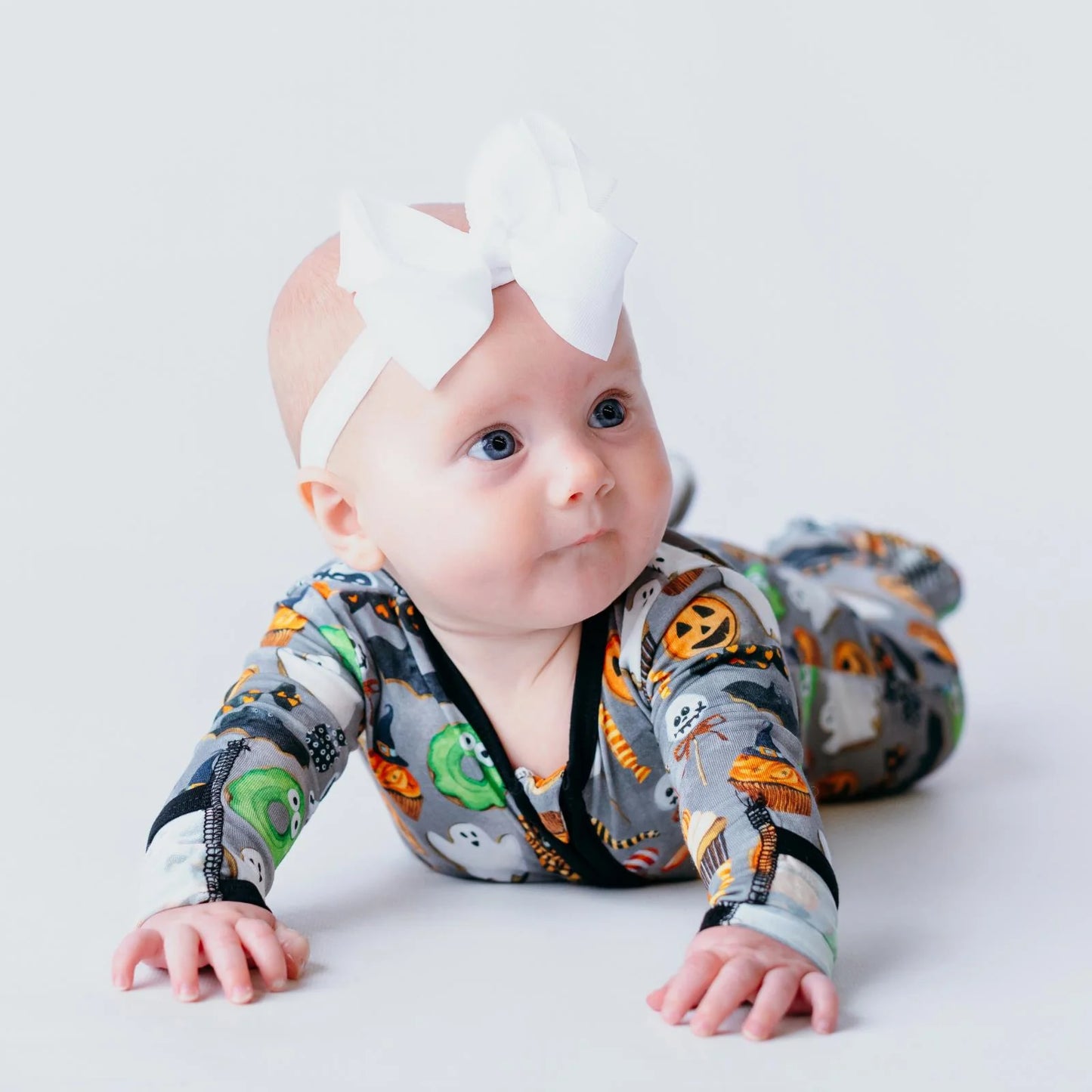 Print Footie With 2 Way Zipper