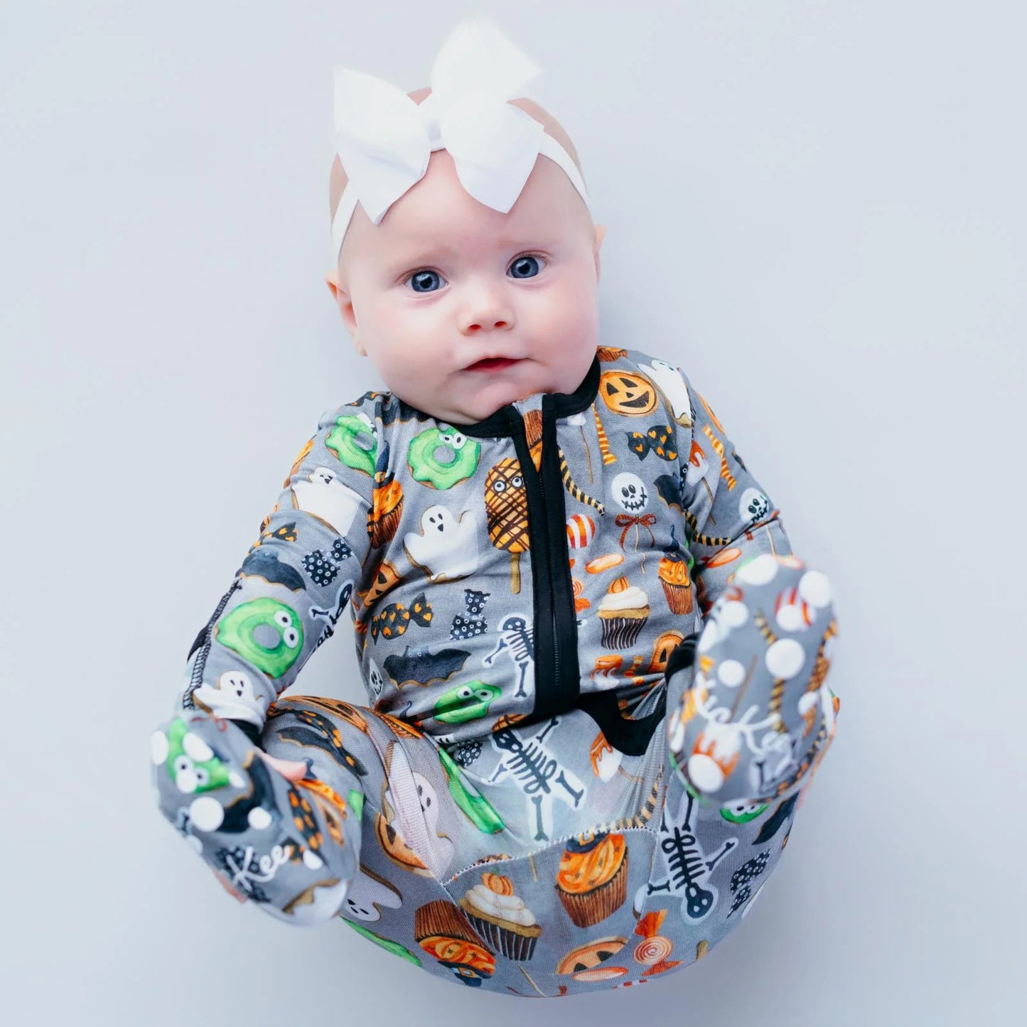 Print Footie With 2 Way Zipper