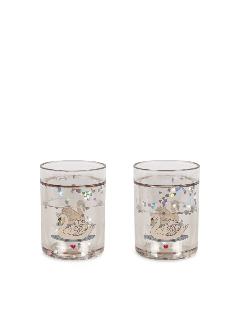 2 Pack Glitter Cups - Swan Off White