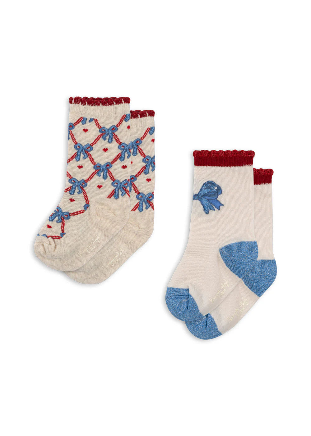 2 Pack Jacquard Bow Socks