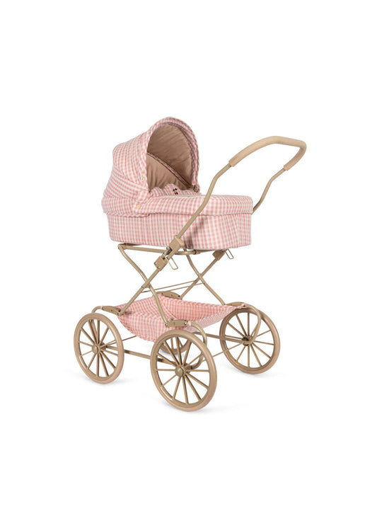 Doll Pram - Powder Pink Check