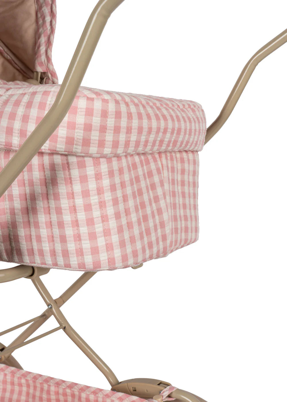 Doll Pram - Powder Pink Check