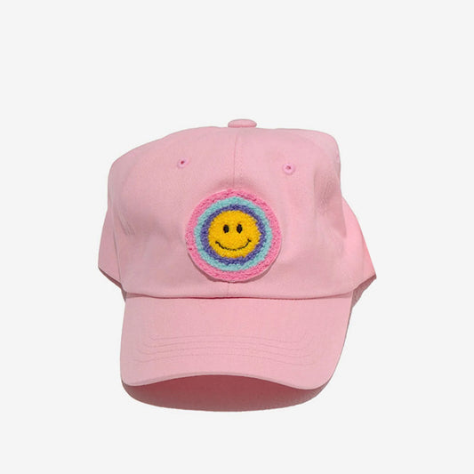 Smile Patched Hat - Pink