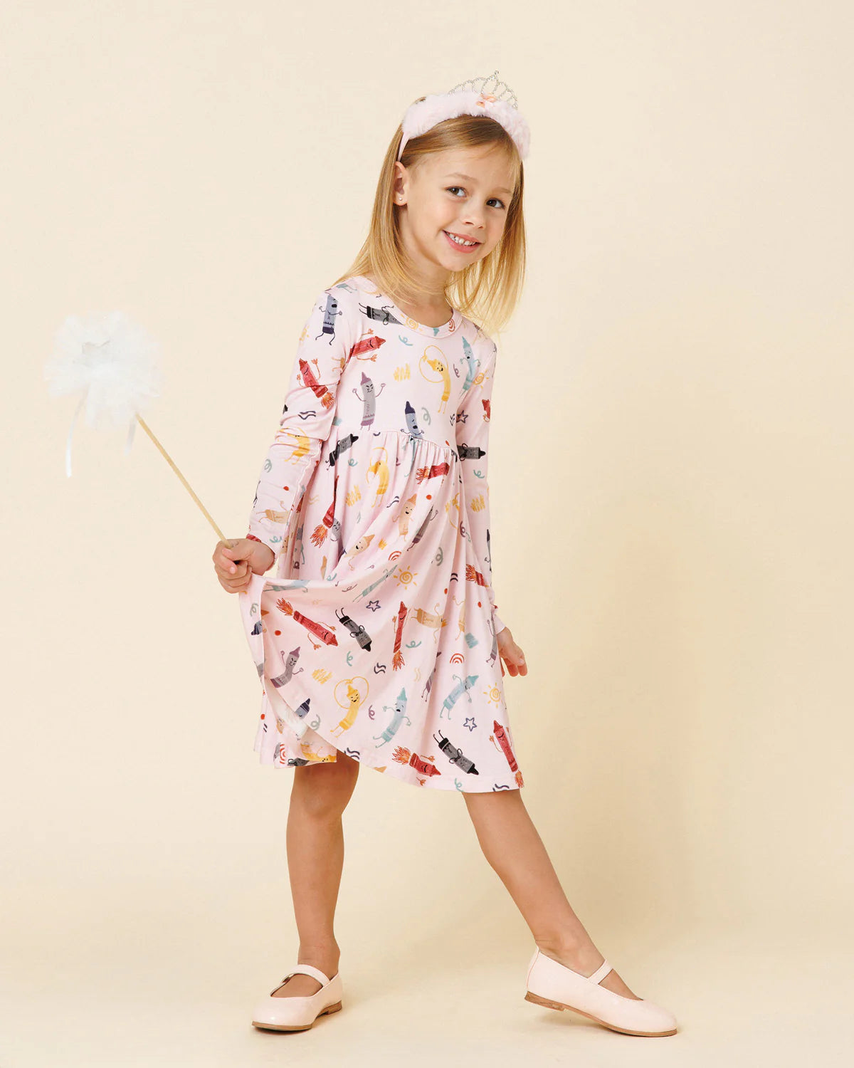 Bamboo LS Printed Dress