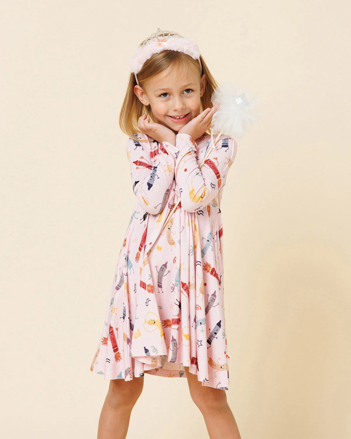 Bamboo LS Printed Dress