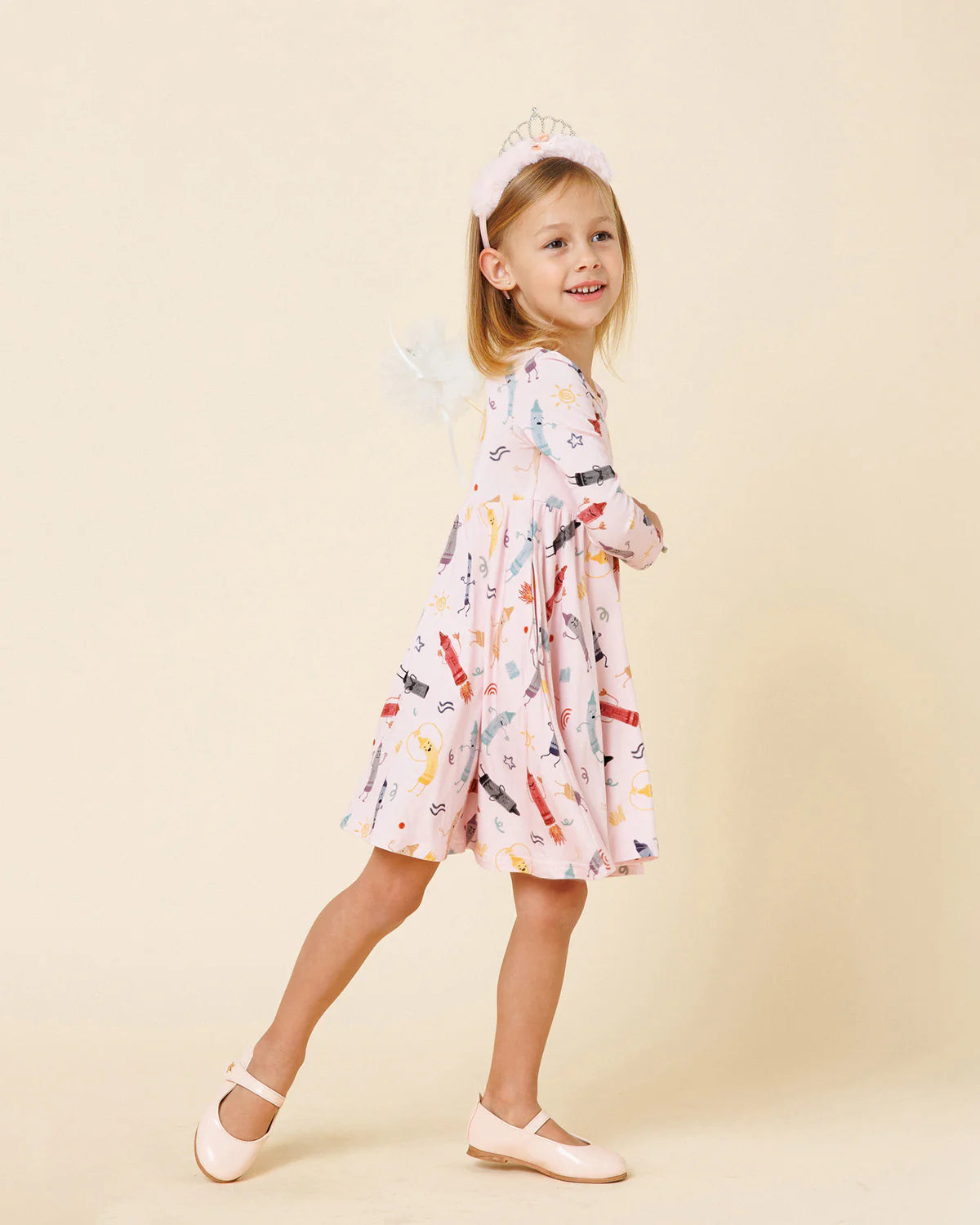 Bamboo LS Printed Dress