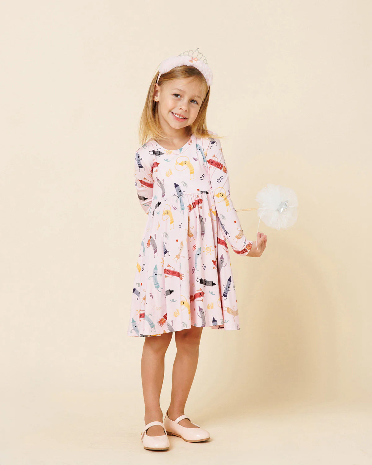 Bamboo LS Printed Dress