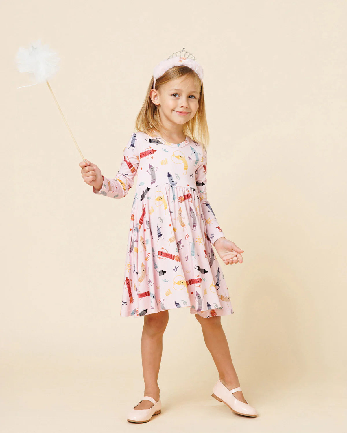 Bamboo LS Printed Dress