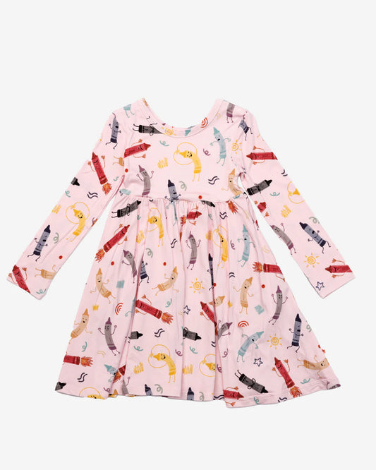 Bamboo LS Printed Dress