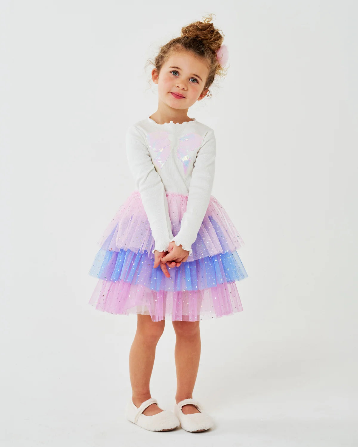 Kim 3 Layered Long Sleeve Tutu Dress