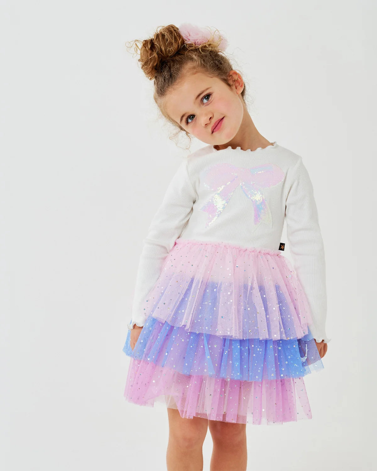 Kim 3 Layered Long Sleeve Tutu Dress