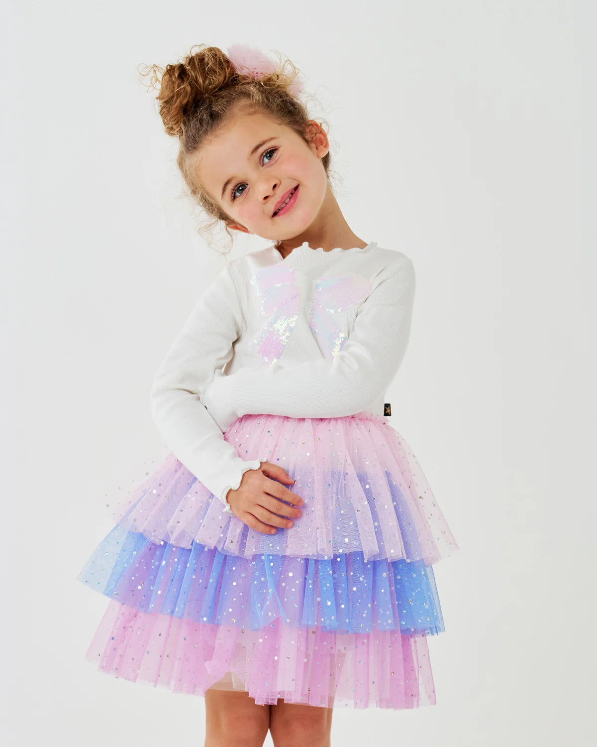 Kim 3 Layered Long Sleeve Tutu Dress