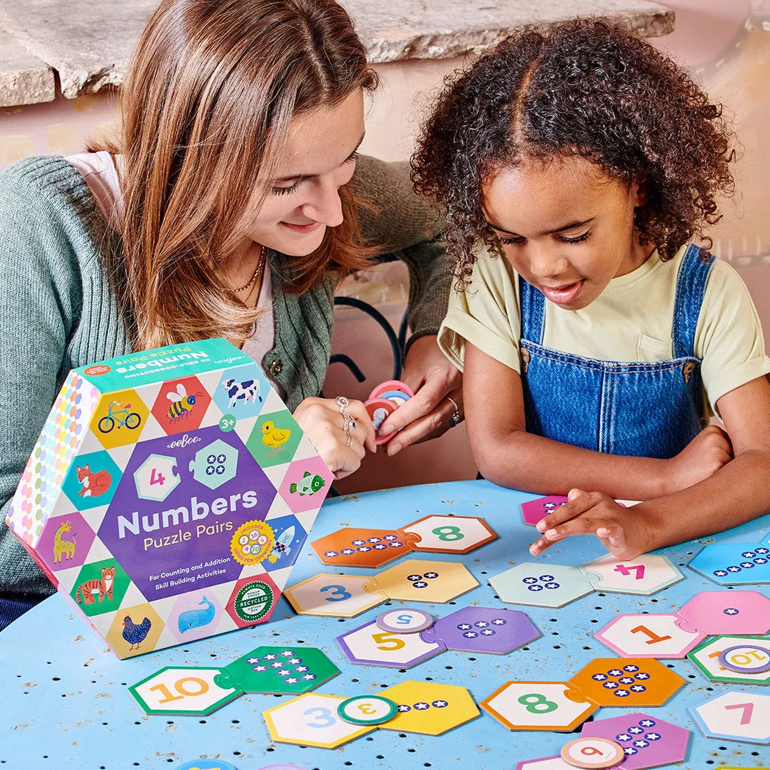 Numbers Hexagon Puzzle Pairs
