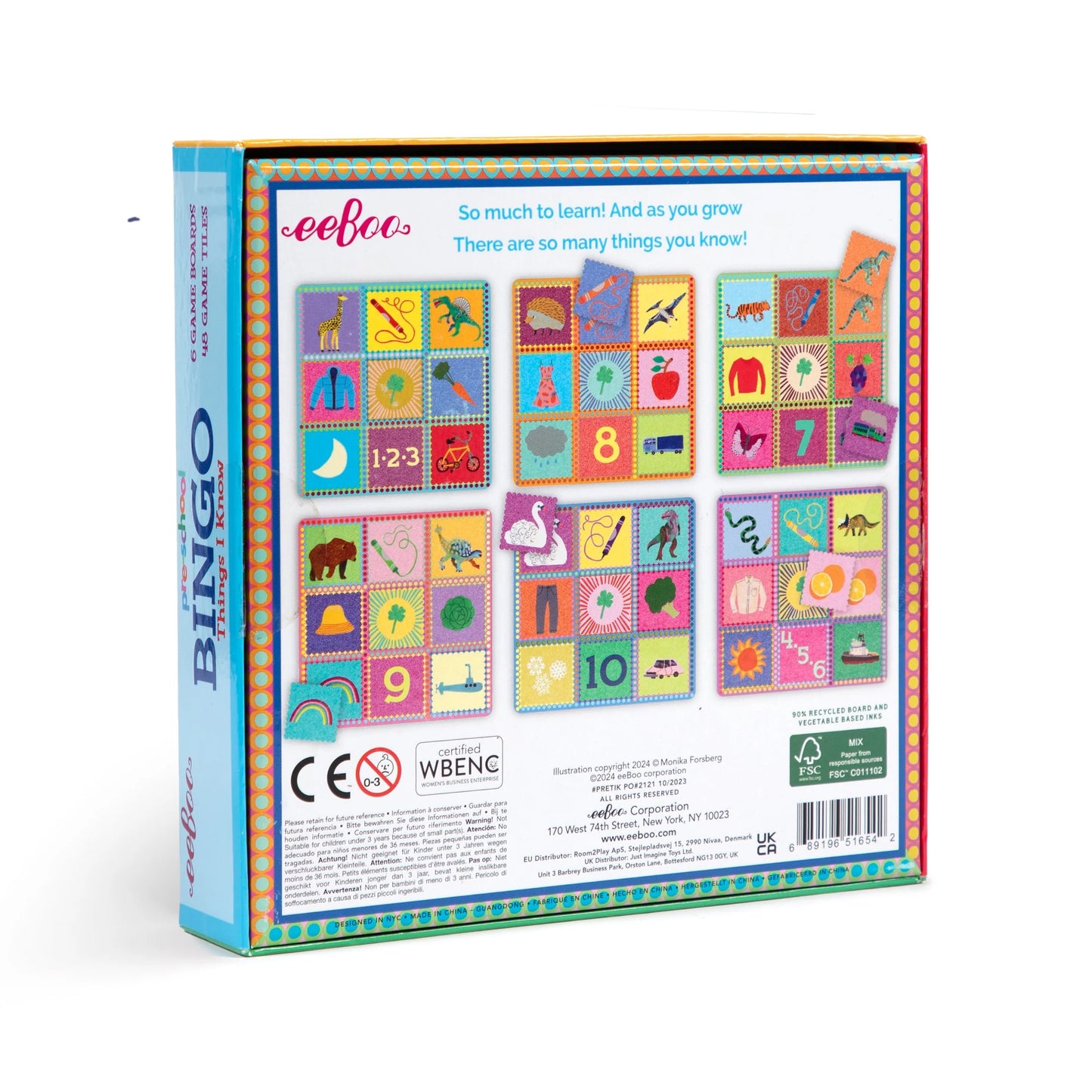 Pre-School Things I know Bingo