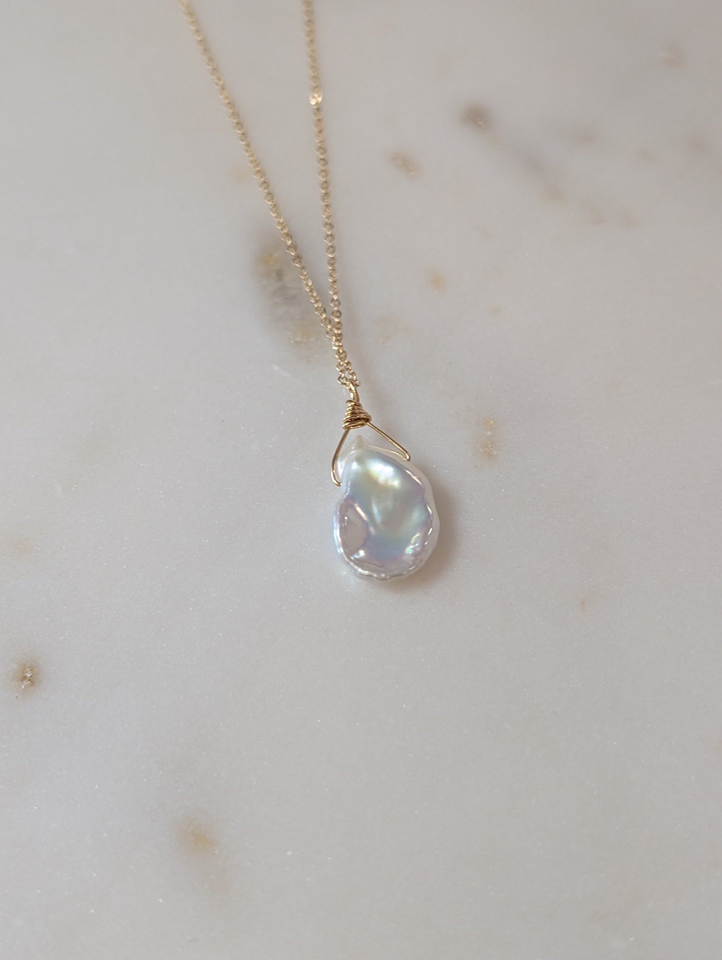 N203-G Keshi Tear Drop Cornflake 18"