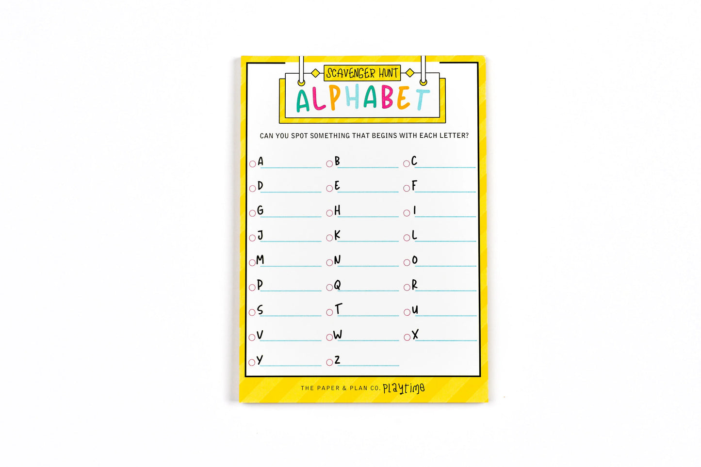 Kids Alphabet Scavenger Hunt Playtime Pad