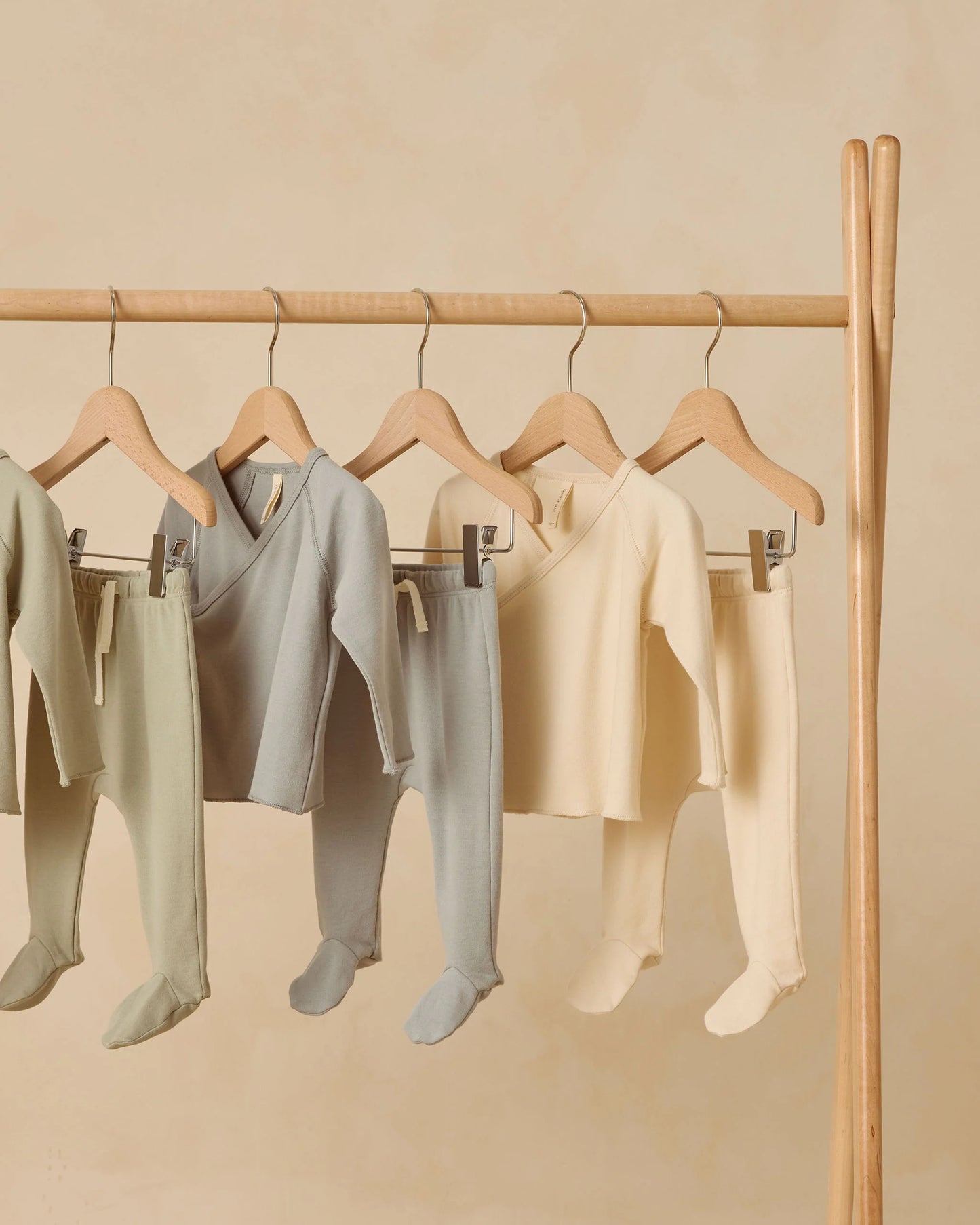 Wrap Top + Footed Pant Set