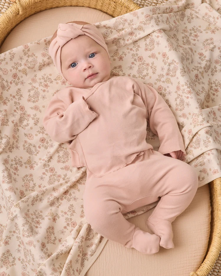 Wrap Top + Footed Pant Set