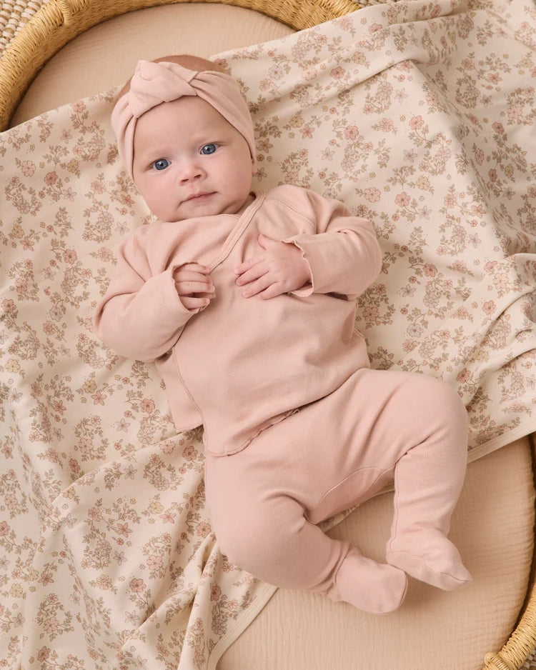 Wrap Top + Footed Pant Set