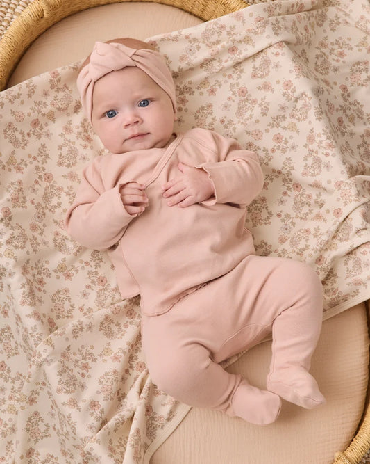 Wrap Top + Footed Pant Set