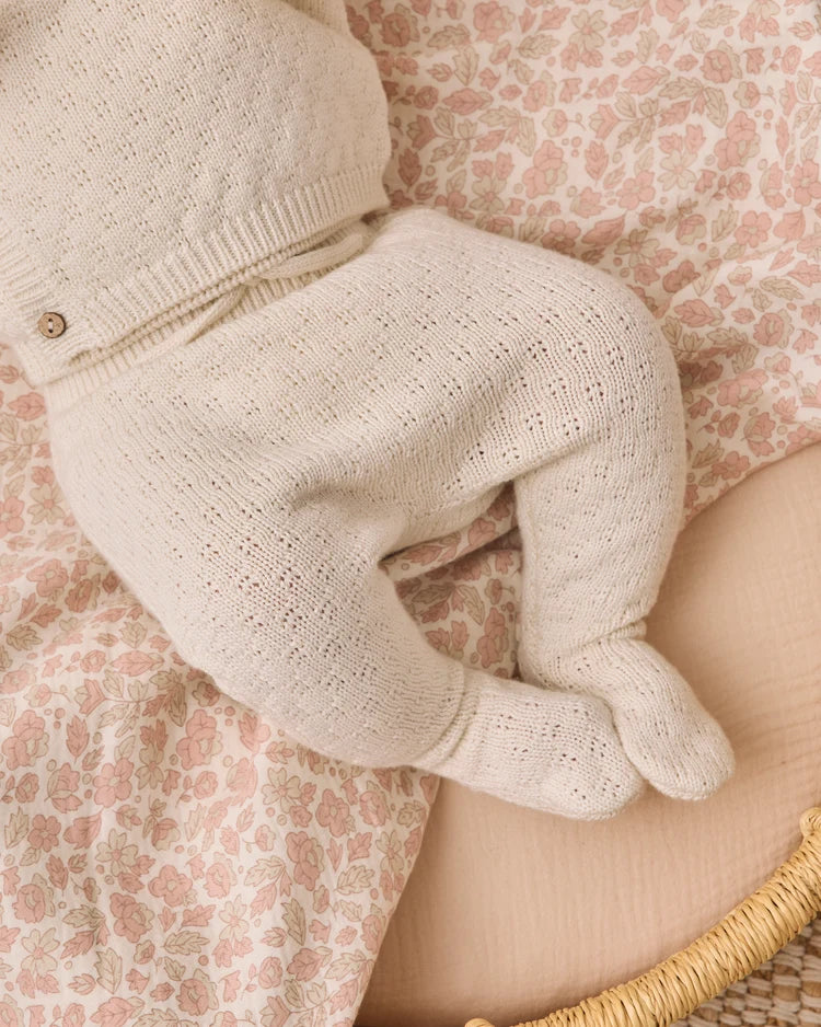 Knit Wrap Top + Footed Pant Set