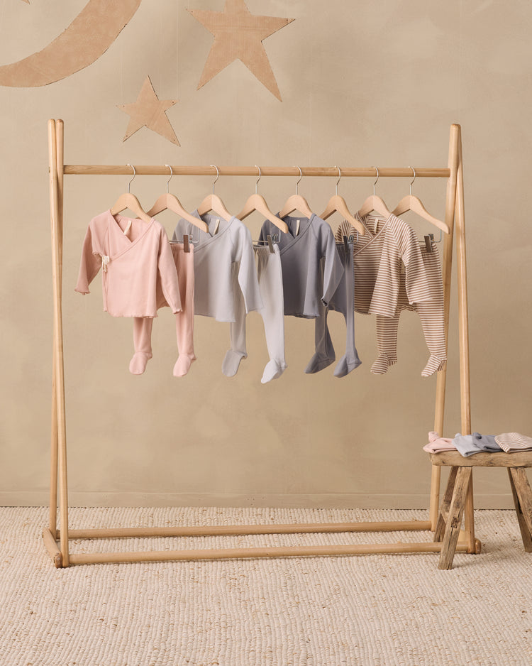 Wrap Top + Footed Pant Set