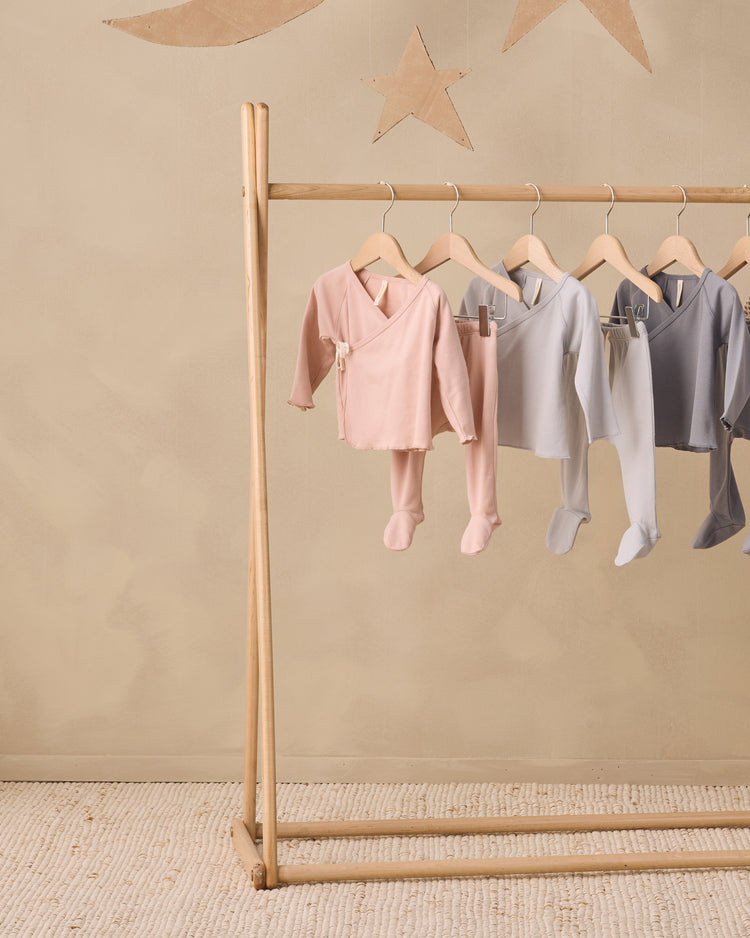 Wrap Top + Footed Pant Set