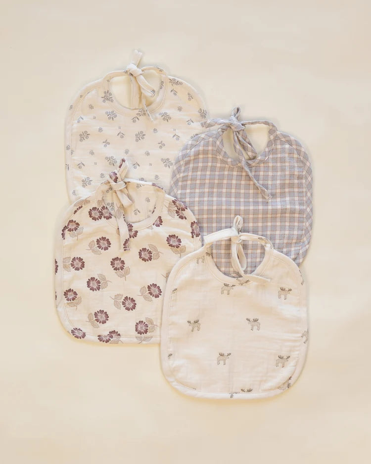 Woven Tie Bib - Blue Gingham - OS