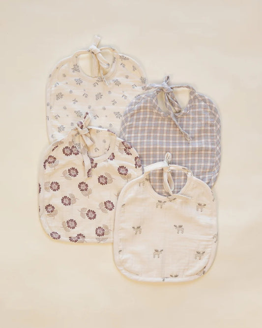 Woven Tie Bib - Blue Gingham - OS