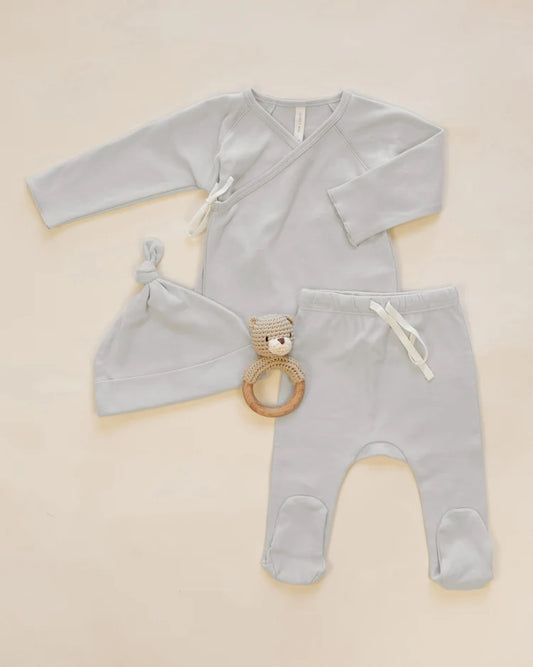 Wrap Top + Footed Pant Set