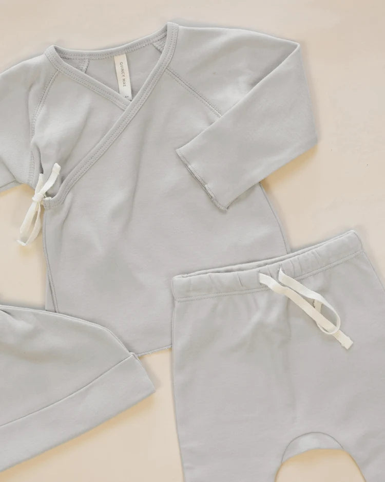 Wrap Top + Footed Pant Set