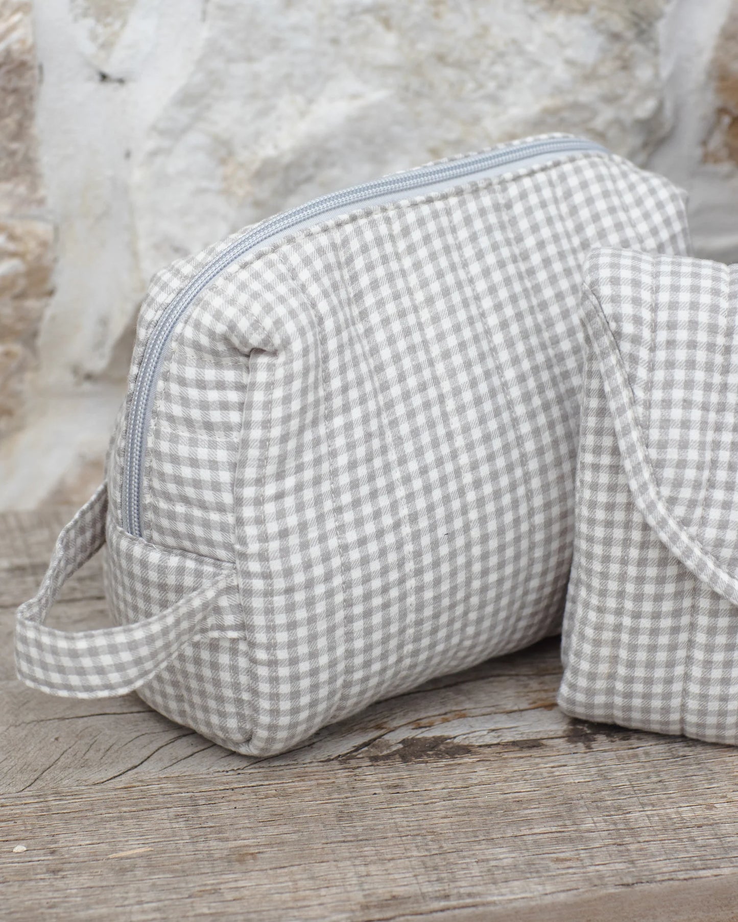 Toiletry Bag - Sage Gingham