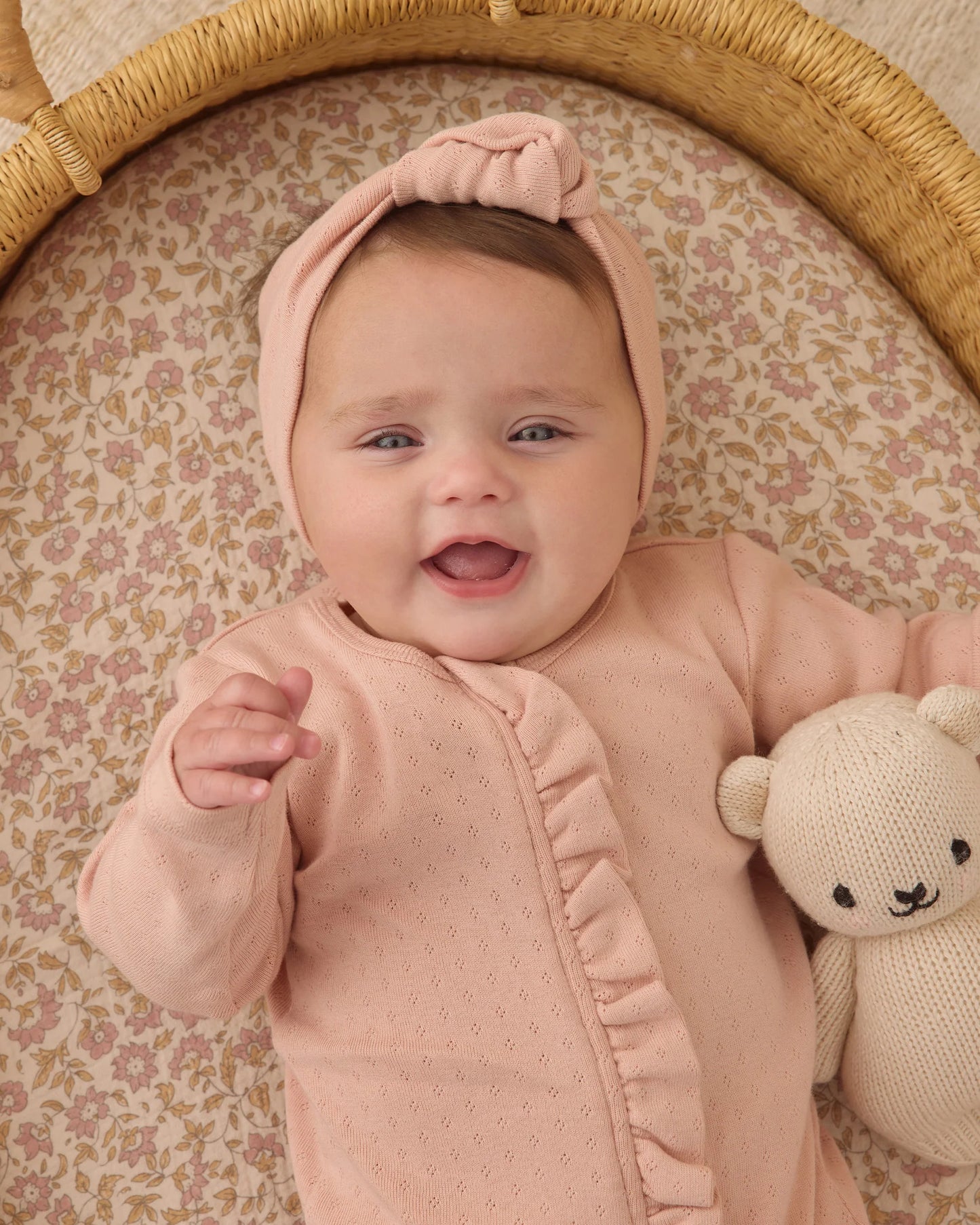 Pointelle Knotted Headband - 0-12M - Melon