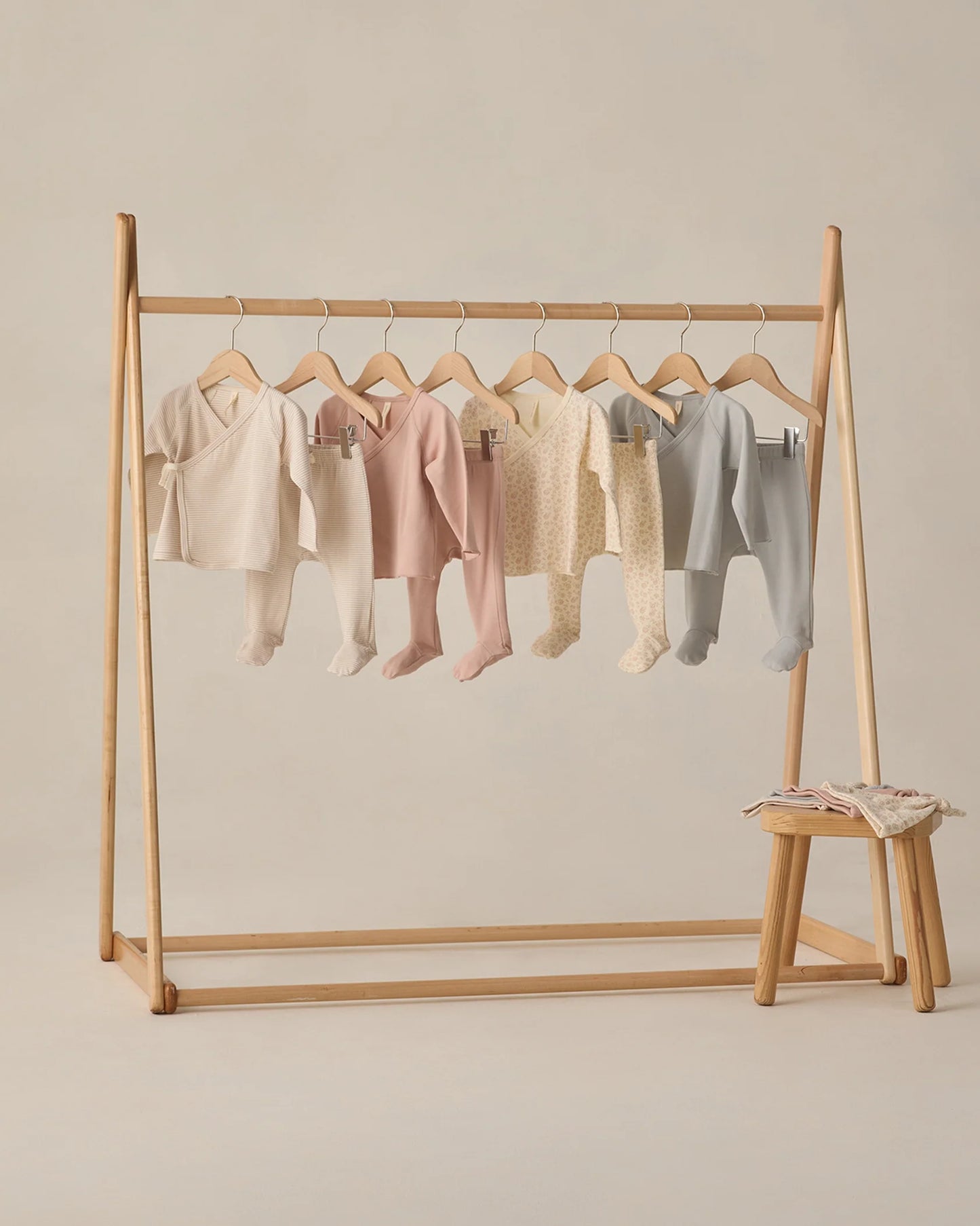 Wrap Top + Footed Pant Set