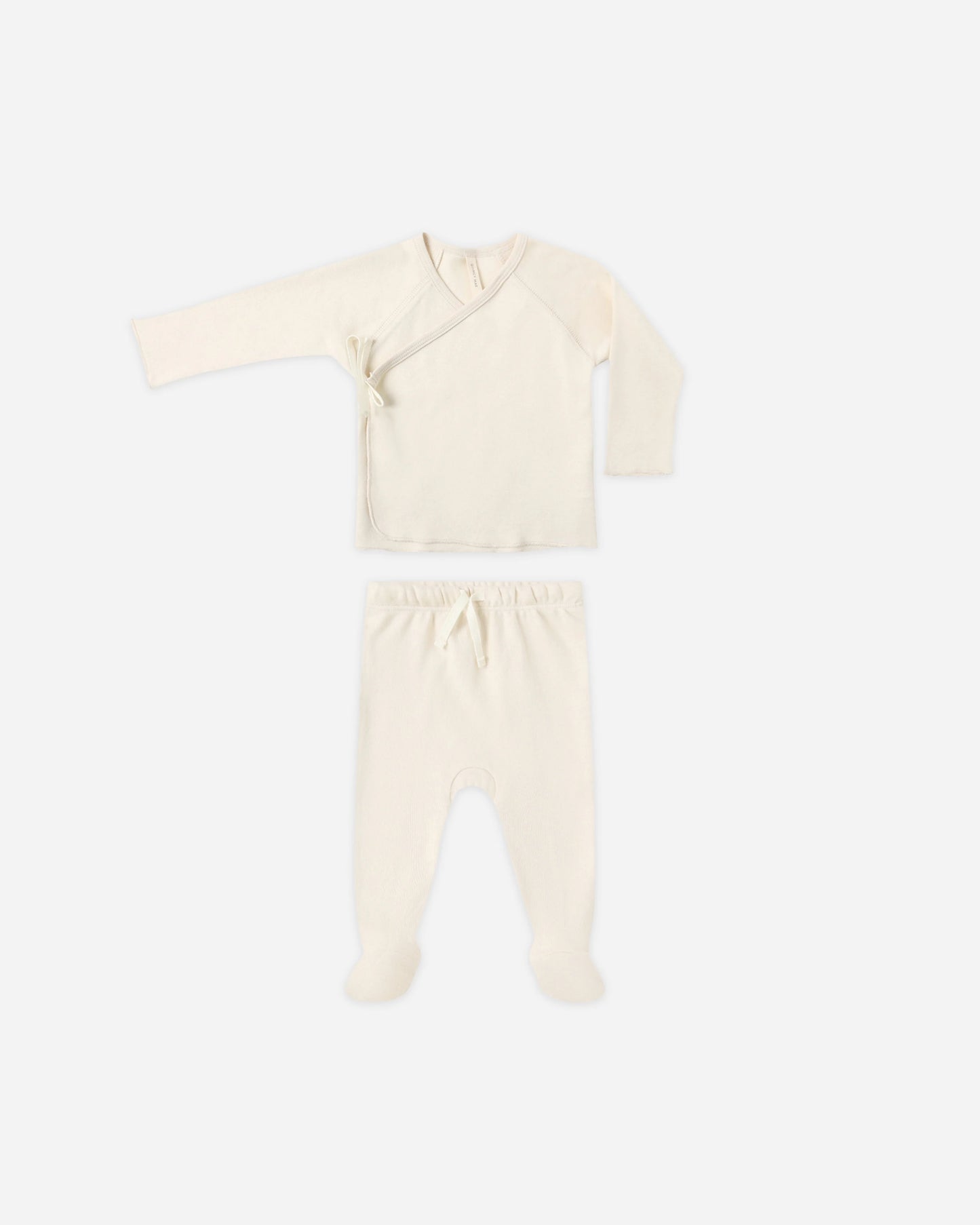 Wrap Top + Footed Pant Set