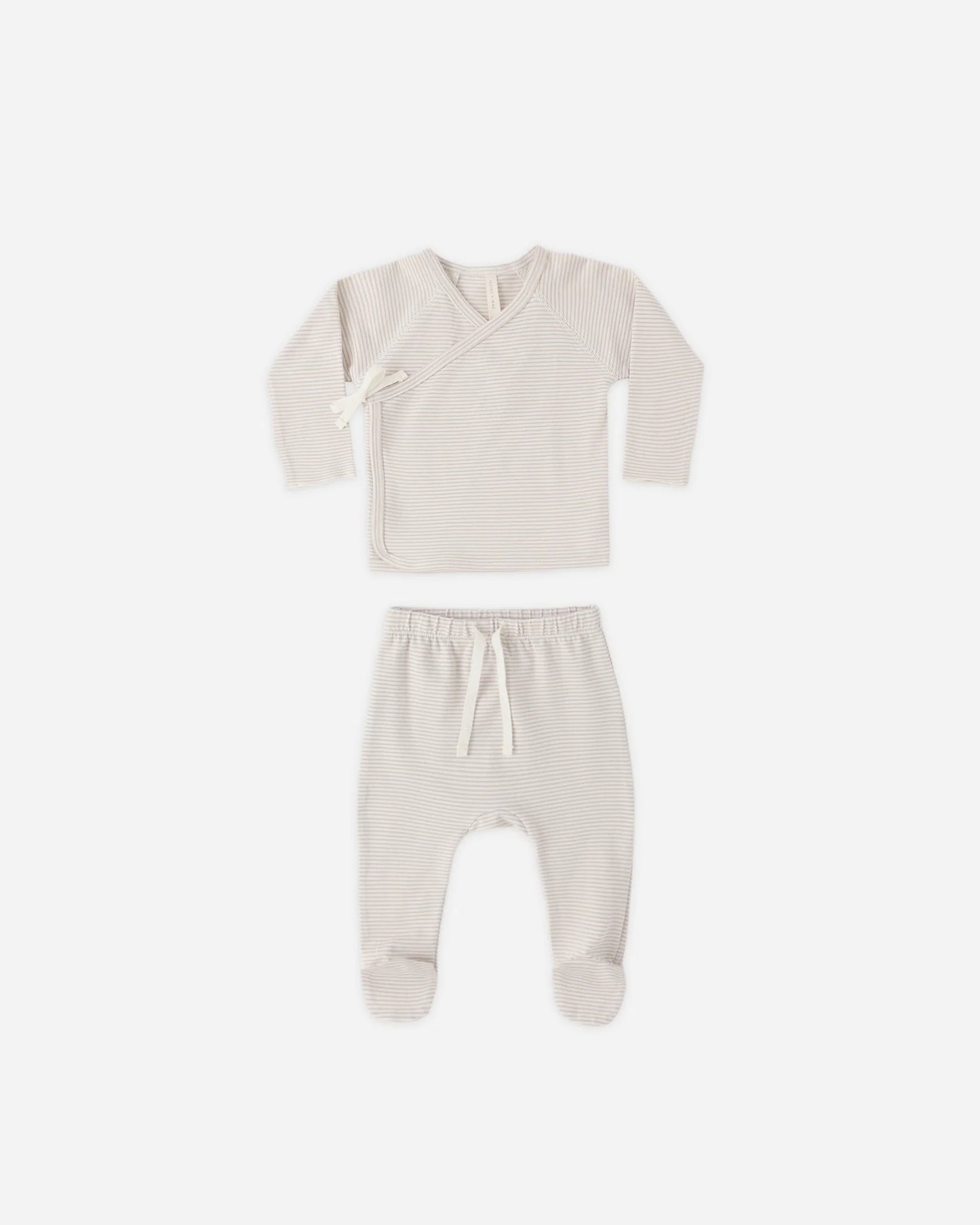 Wrap Top + Footed Pant Set