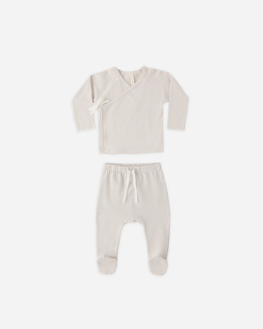 Wrap Top + Footed Pant Set
