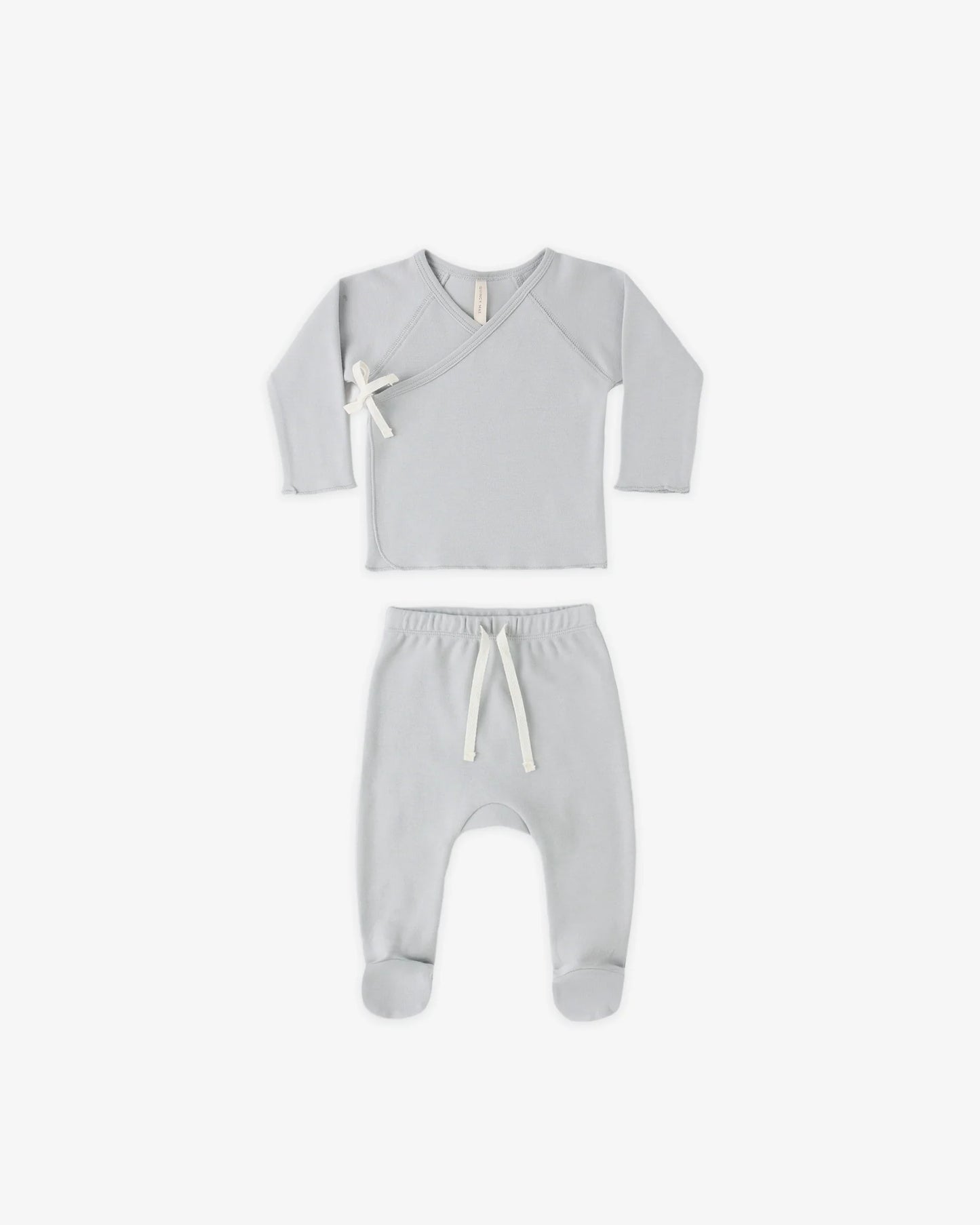 Wrap Top + Footed Pant Set