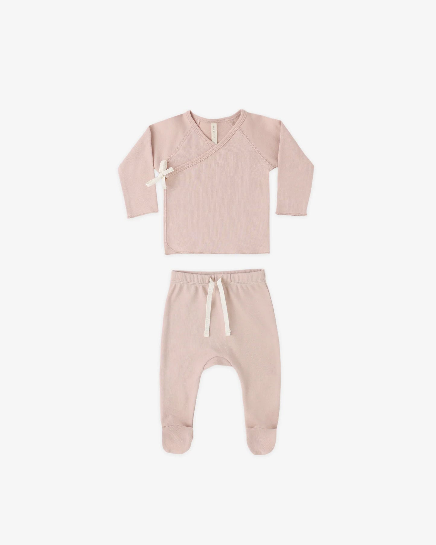 Wrap Top + Footed Pant Set