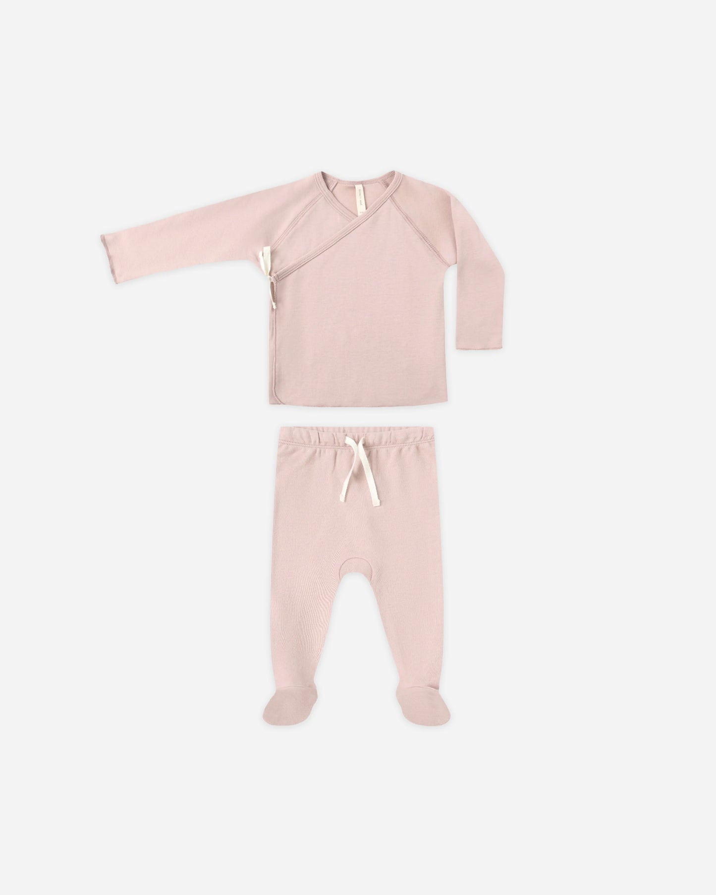 Wrap Top + Footed Pant Set