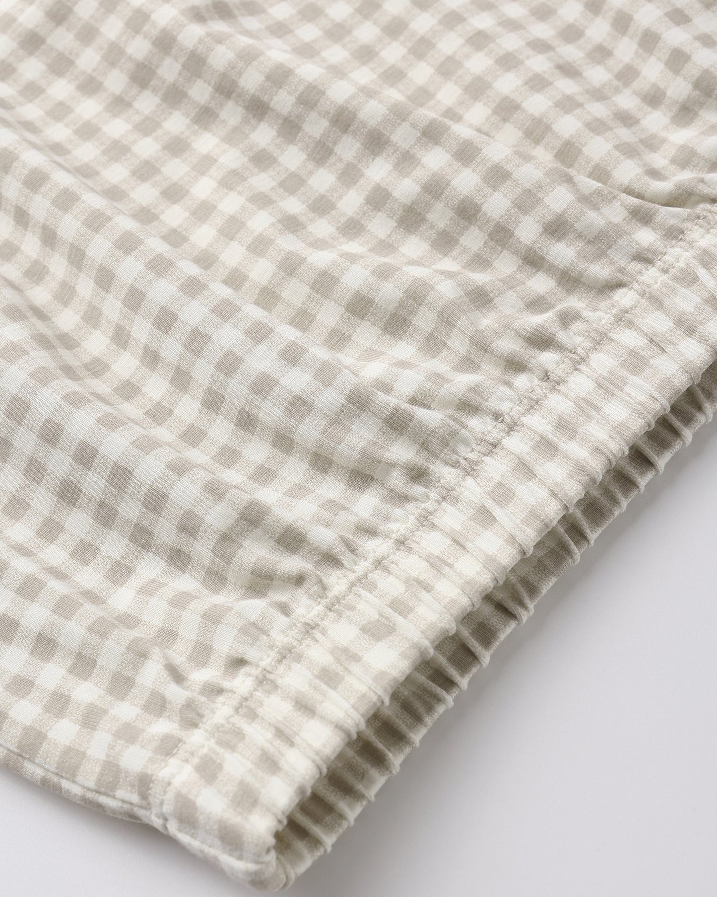 Bamboo Baby Gown + Hat Set - Oat Gingham - NB