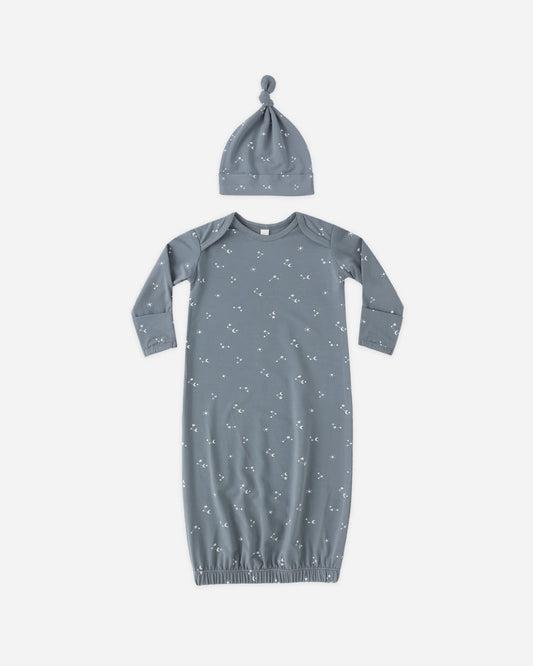 Bamboo Baby Gown + Hat Set - Starlight - NB
