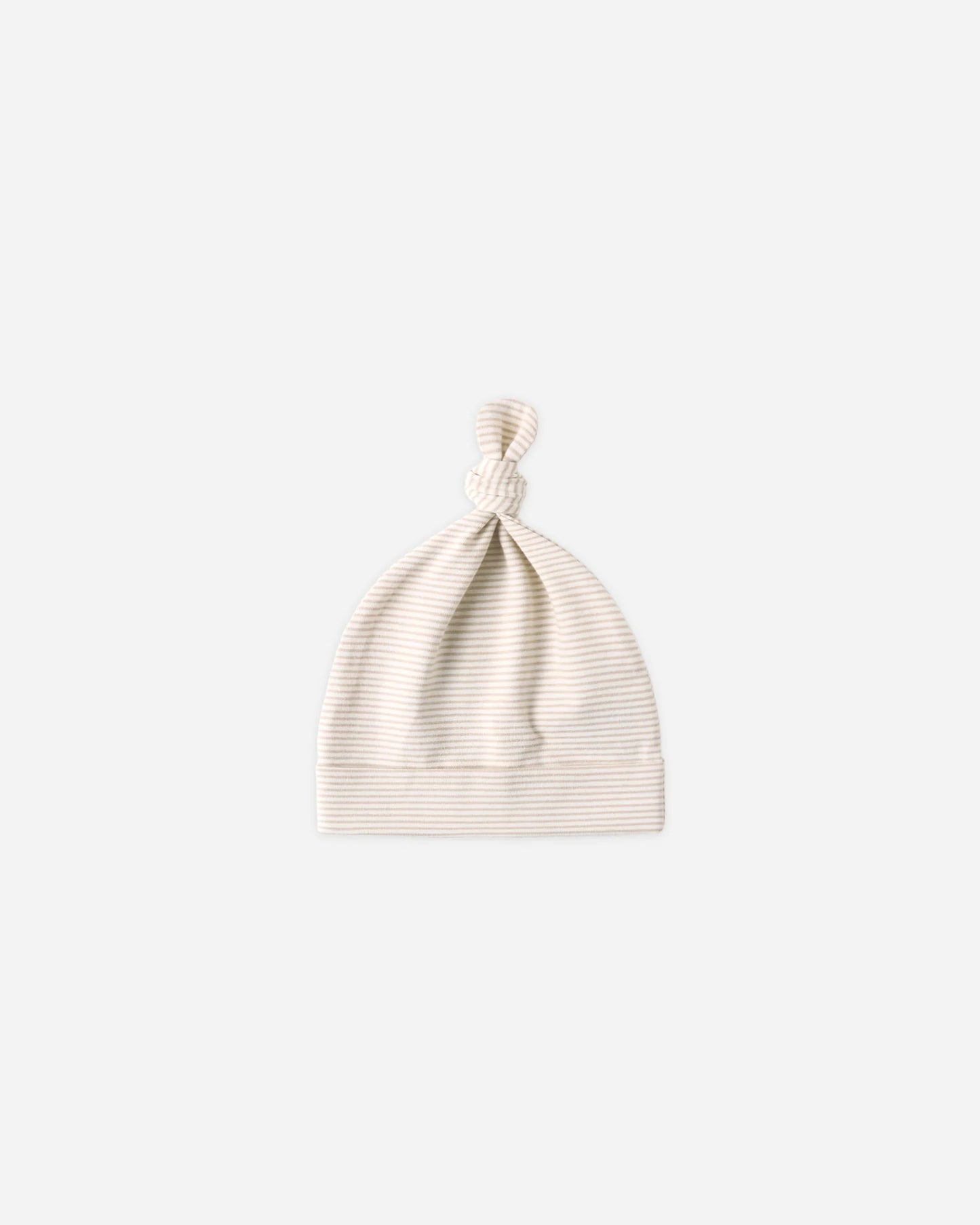 Knotted Baby Hat - Oat Micro Stripe - 0-6M