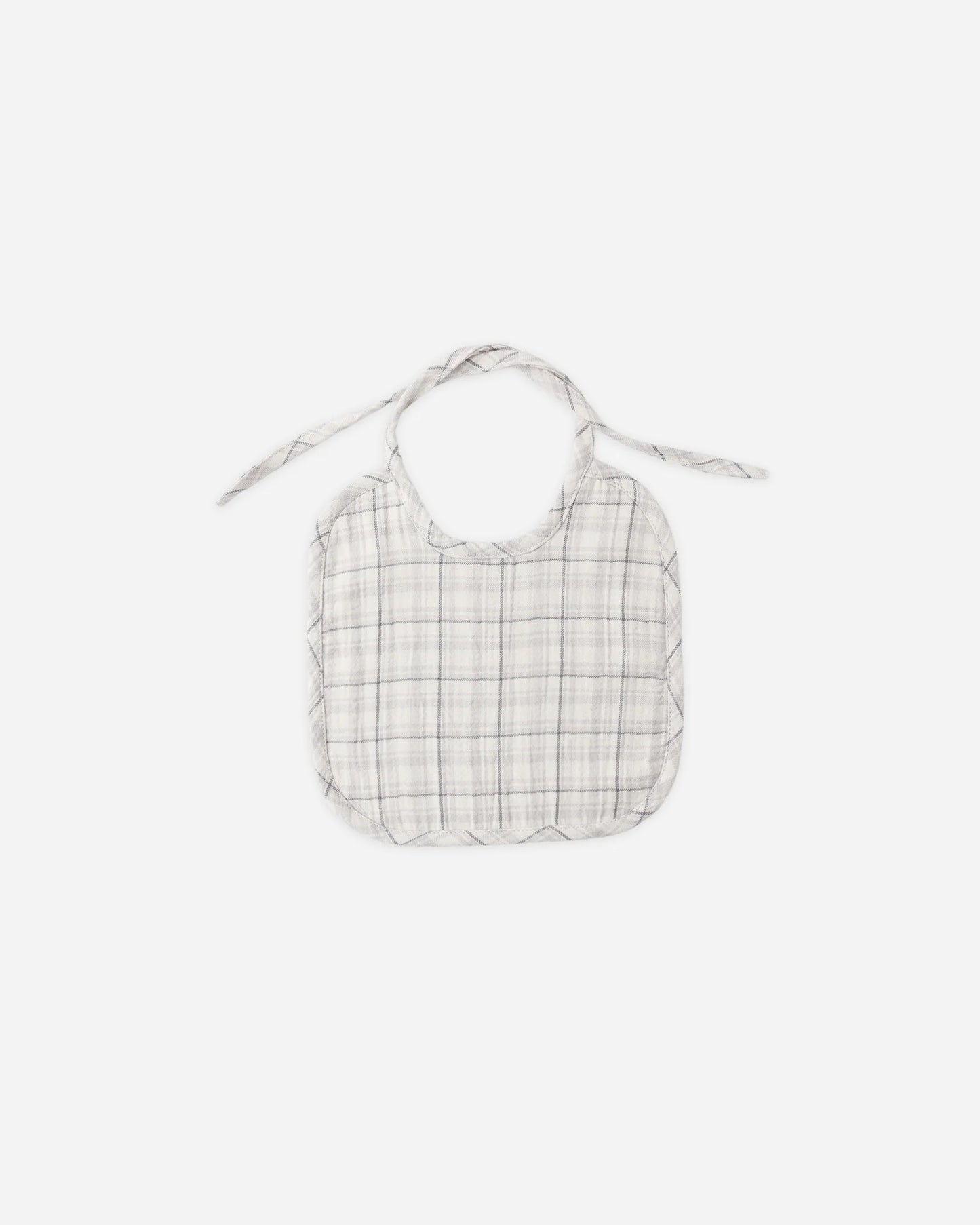 Woven Tie Bib - Blue Plaid - OS