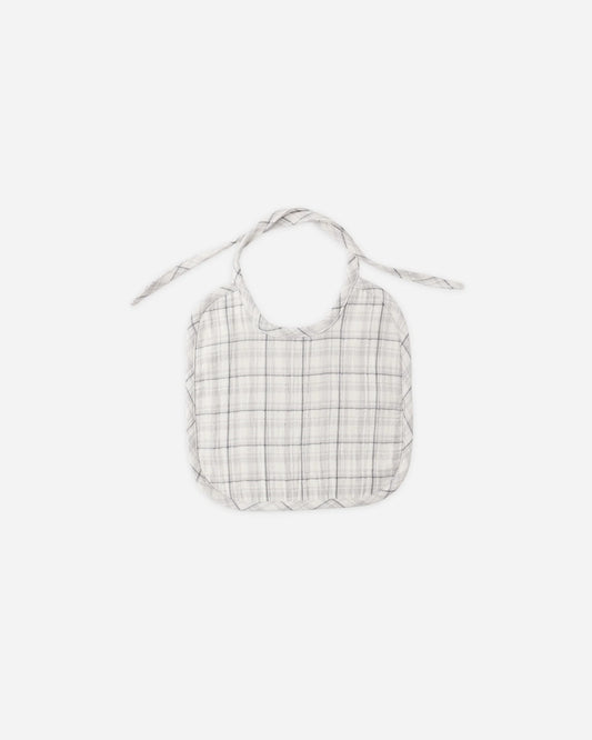 Woven Tie Bib - Blue Plaid - OS